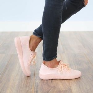 Qupid Pink Knit Fashion Sneaker